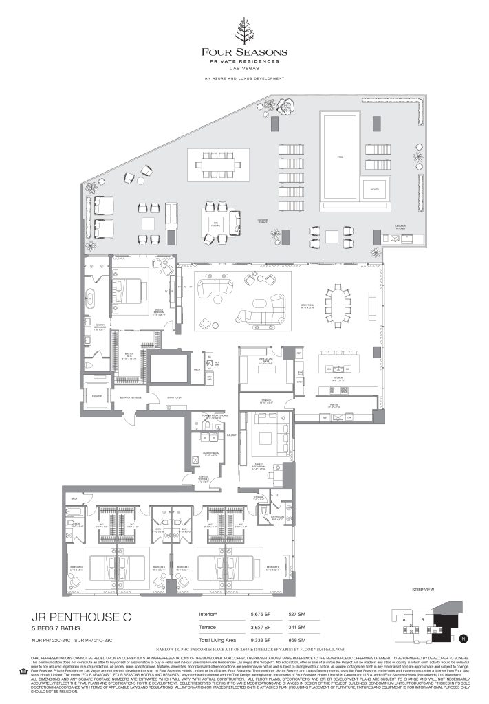 Four Seasons Las Vegas Private Residences - Junior Penthouse C Floorplan 5 Bed