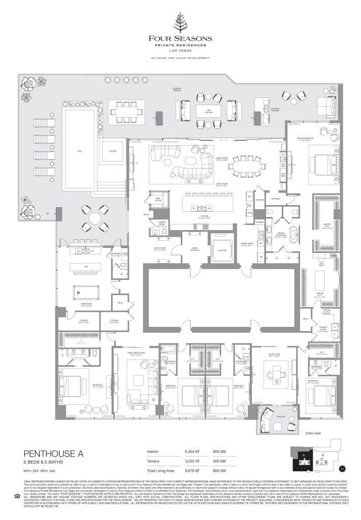 Four Seasons Las Vegas Private Residences -Penthouse A Floorplan 5 Bed