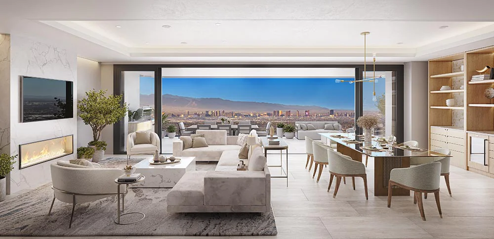 Four Seasons Las Vegas Private Residences Terrace Great Room