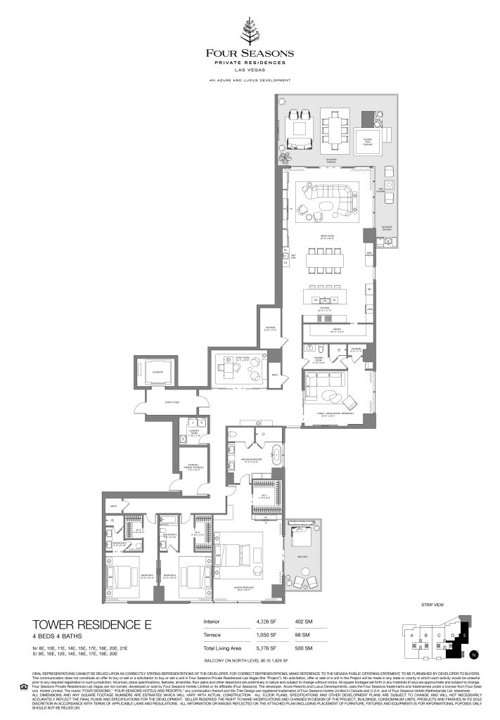 Four Seasons Las Vegas Private Residences - Tower Residence E Floorplan 4 Bed